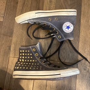 High top studded converse